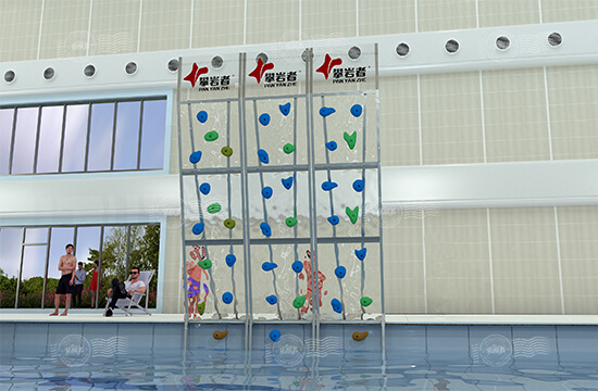 poolside climbing wall, poolside adventures, pool climbing wall, poolside climbing, water climbing walls, aquatic climbing, aquatic facility, poolside rock climbing walls, swimming pool climbing walls