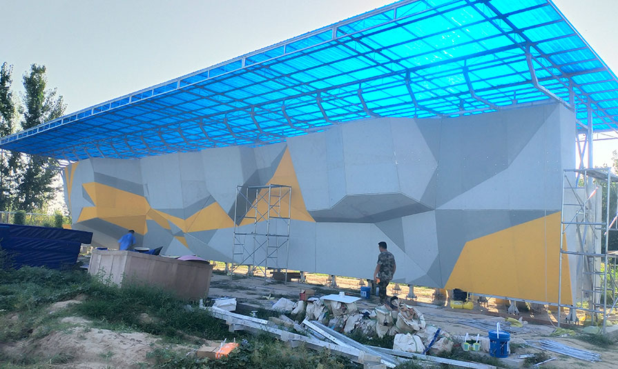 Outdoor Rock Climbing Wall in Camp