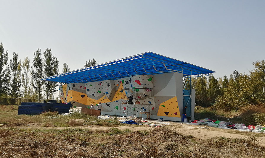 Outdoor Rock Climbing Wall in Camp